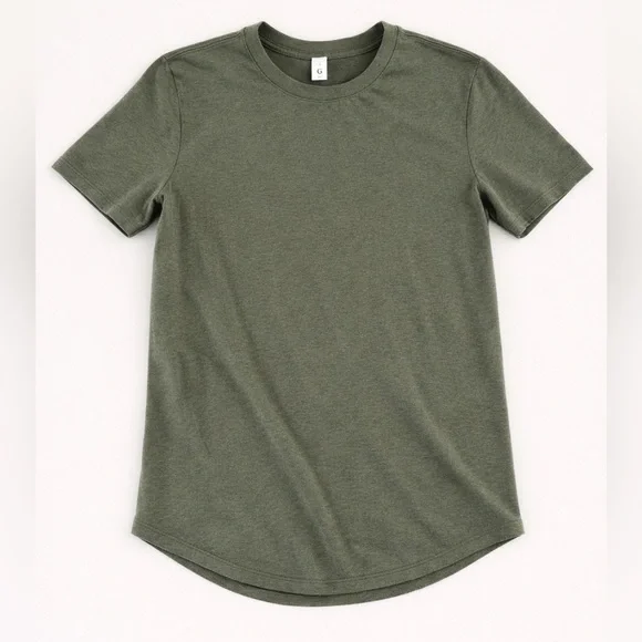 Lululemon Olive Green Tee Minimalist Athleisure Active Top XS S - Picture 2 of 9